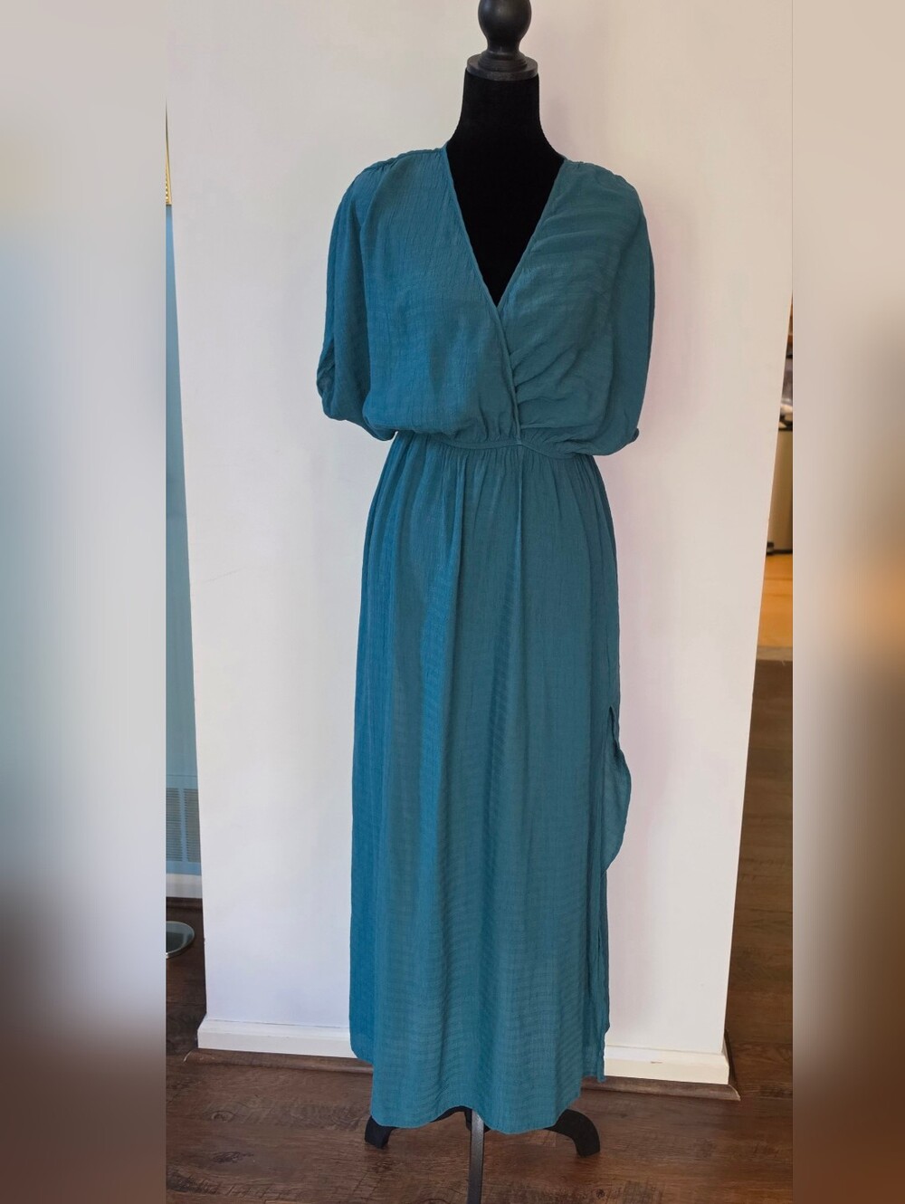 Teal Maxi Wrap Dress - Classic Women Dress